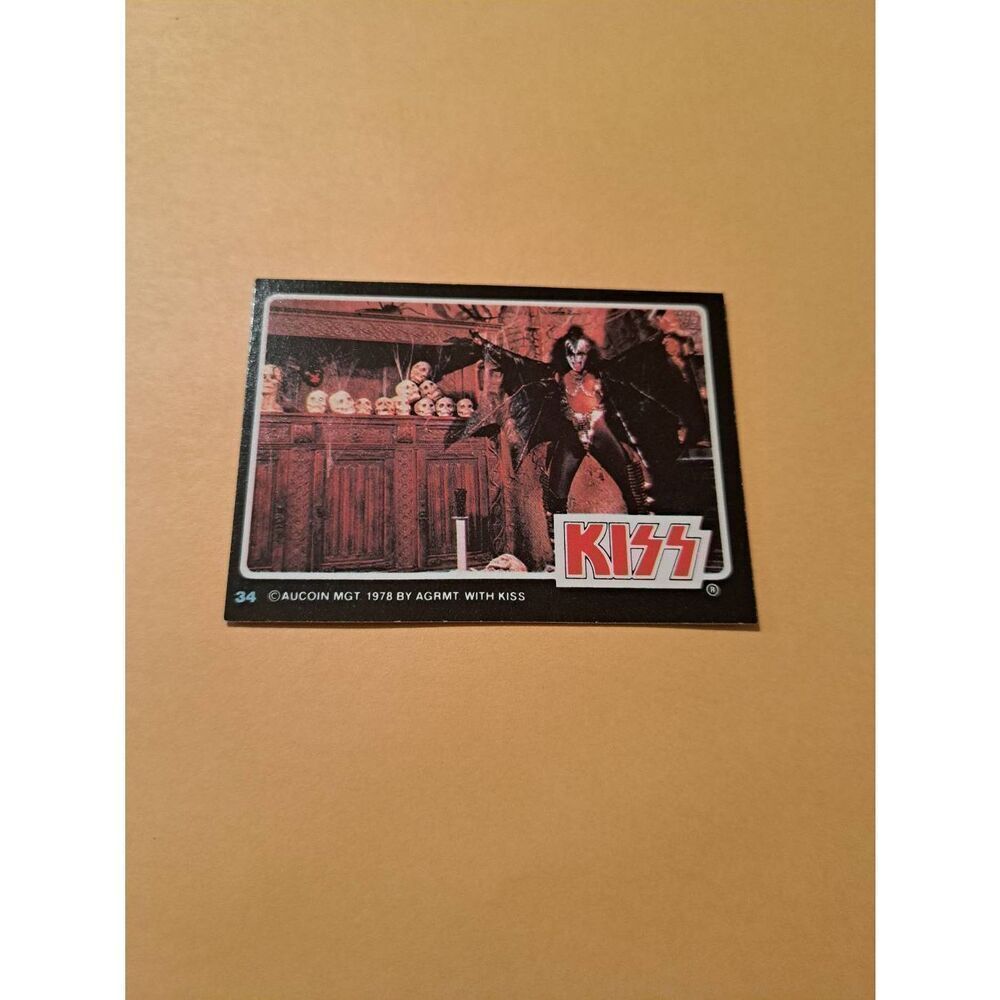 Vintage 1978 Aucoin Management AGRMT KISS Trading Card No 34 Collectible Rock